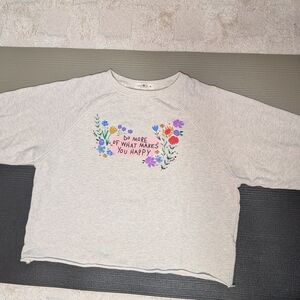NATURAL LIFE Gray Floral Sweatshirt